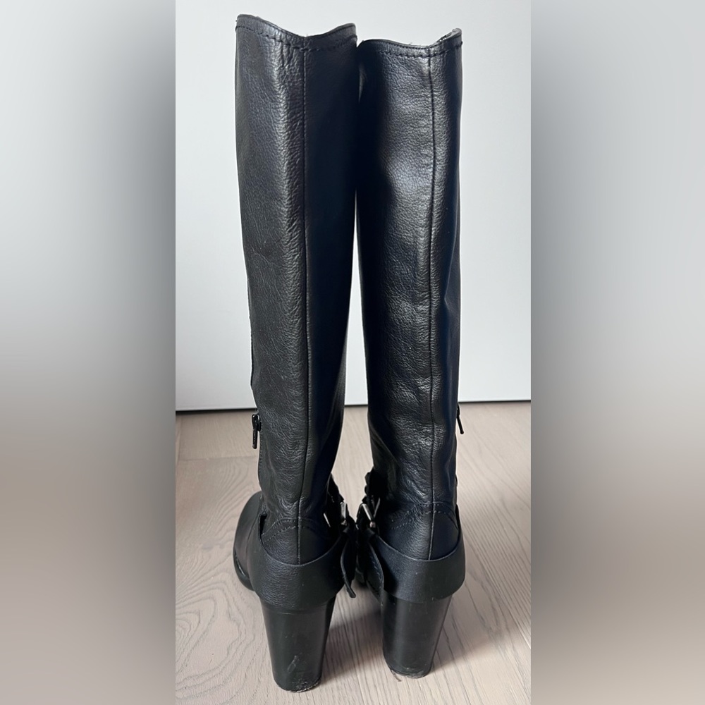Black knee high boots, genuine leather made in Italy - Picture 8 of 10